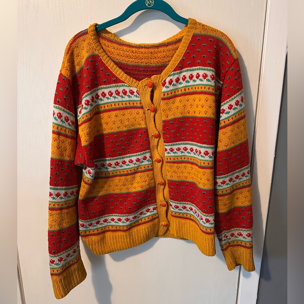 Colorful Striped Handmade Women's Sweater